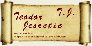 Teodor Jesretić vizit kartica